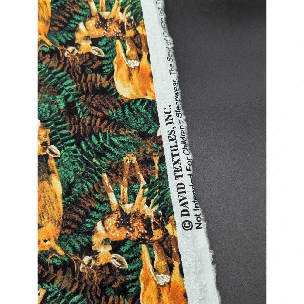 7 Yard Fabric Material Lot Quilters Durable Cotton Dear and Leaves Ferns 44in